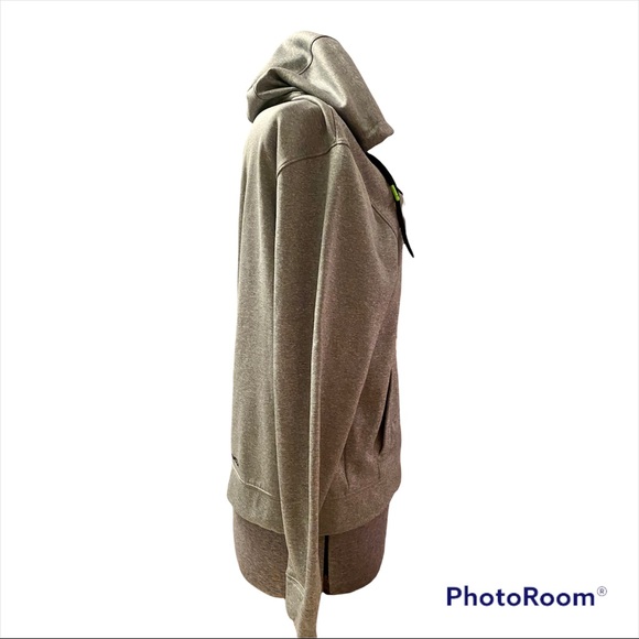 Men’s Under Armour Storm Pullover hoodie fleece sweatshirt Big Logo Gray Yellow - Picture 4 of 10